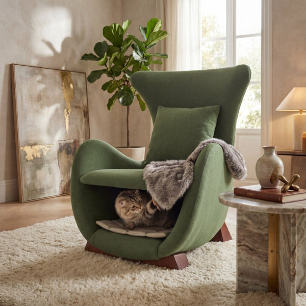 English Elm Modern Polyester Accent Chair with Built-in Pet Nook and Storage for Living Rooms N770P422604G