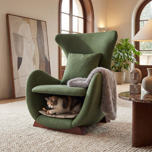 English Elm Modern Polyester Accent Chair with Built-in Pet Nook and Storage for Living Rooms N770P422604G