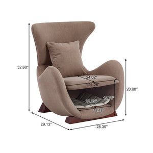 English Elm Modern Polyester Accent Chair with Built-in Pet Nook and Storage for Living Rooms Brown N770P422604R