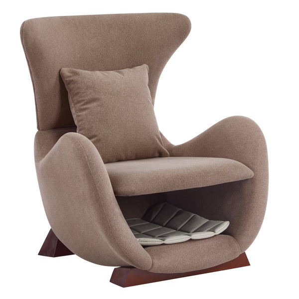 English Elm Modern Polyester Accent Chair with Built-in Pet Nook and Storage for Living Rooms Brown N770P422604R