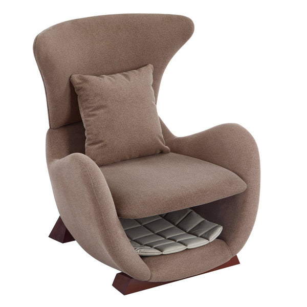 English Elm Modern Polyester Accent Chair with Built-in Pet Nook and Storage for Living Rooms Brown N770P422604R