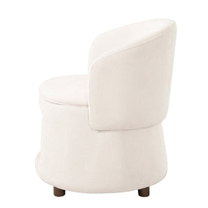 English Elm Beige Convertible Accent Chair with Pet Nook Acacia Legs and Hidden Storage Seat N770P428733B