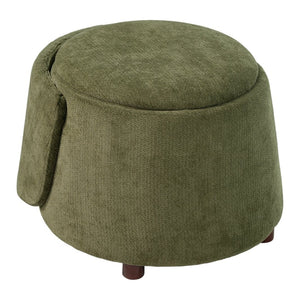 English Elm Green Sage Accent Chair with Pet Nook Convertible Stool Acacia Legs Storage Seat N770P428733G