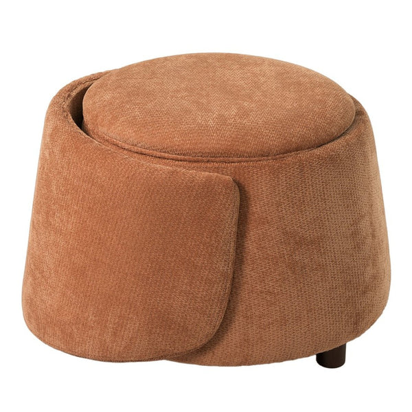 English Elm Orange Pet Friendly Accent Chair with Hidden Nook Convertible Stool Acacia Legs N770P428733O
