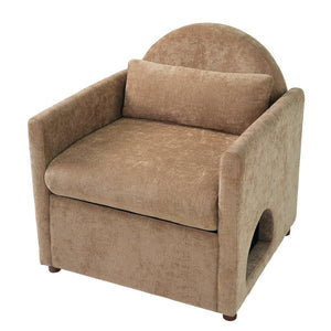 English Elm Coffee Pet Nook Accent Chair Acacia Legs Upholstered Armchair for Modern Living Room N770P428751C