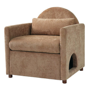 English Elm Coffee Pet Nook Accent Chair Acacia Legs Upholstered Armchair for Modern Living Room N770P428751C