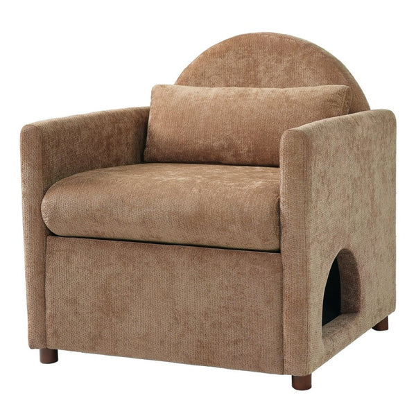 English Elm Coffee Pet Nook Accent Chair Acacia Legs Upholstered Armchair for Modern Living Room N770P428751C