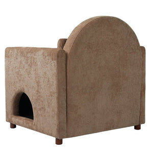 English Elm Coffee Pet Nook Accent Chair Acacia Legs Upholstered Armchair for Modern Living Room N770P428751C