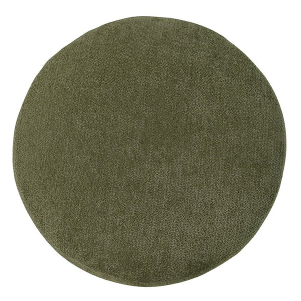 English Elm Green Round Pet Nook Ottoman Acacia Wood Legs Upholstered Footrest for Living Room N770P428755G