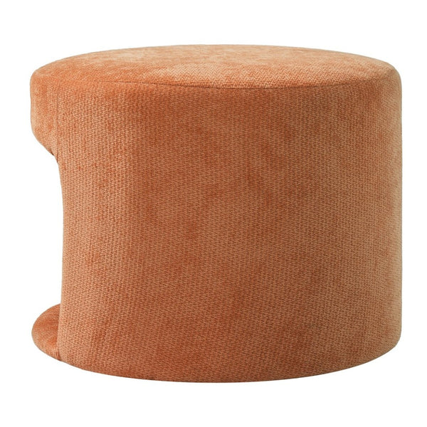 English Elm Orange Round Pet Hideaway Ottoman Acacia Legs Stain Resistant Upholstered Footrest Stool N770P428755O