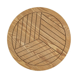 English Elm Natural Wood Slatted Round Accent Table with Tripod Legs for Bedroom or Living Room N770P431411N