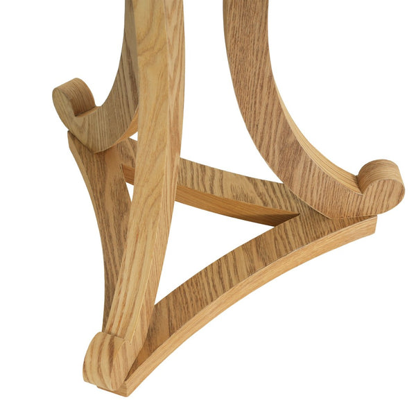English Elm Natural Wood Slatted Round Accent Table with Tripod Legs for Bedroom or Living Room N770P431411N
