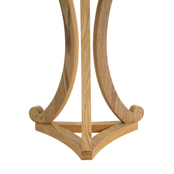 English Elm Natural Wood Slatted Round Accent Table with Tripod Legs for Bedroom or Living Room N770P431411N