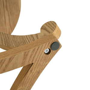 English Elm Natural Wood Slatted Round Accent Table with Tripod Legs for Bedroom or Living Room N770P431411N