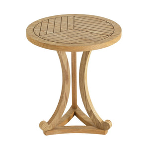 English Elm Natural Wood Slatted Round Accent Table with Tripod Legs for Bedroom or Living Room N770P431411N