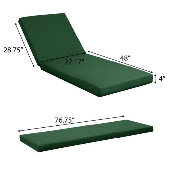 English Elm 4 Inch Thick Outdoor Chaise Cushion with Foldable Two Section Foam Core Patio Support N770P443469G