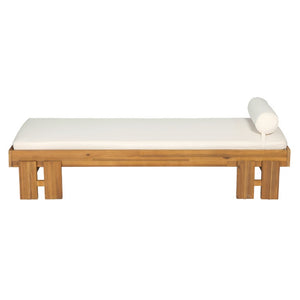 English Elm Teak Finished Solid Acacia Daybed with Washable Cushion for Patio or Living Room N770P444672T