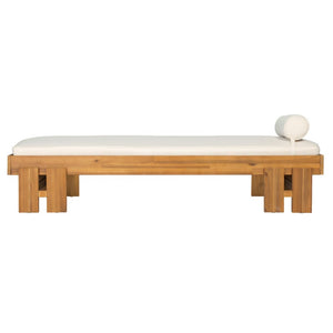 English Elm Teak Finished Solid Acacia Daybed with Washable Cushion for Patio or Living Room N770P444672T