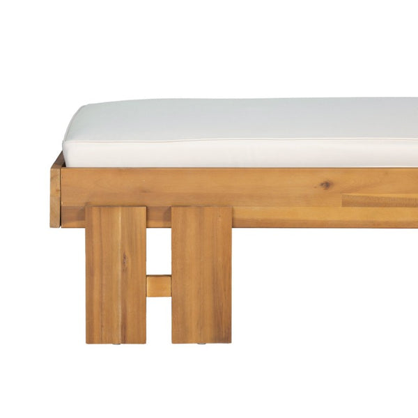 English Elm Teak Finished Solid Acacia Daybed with Washable Cushion for Patio or Living Room N770P444672T