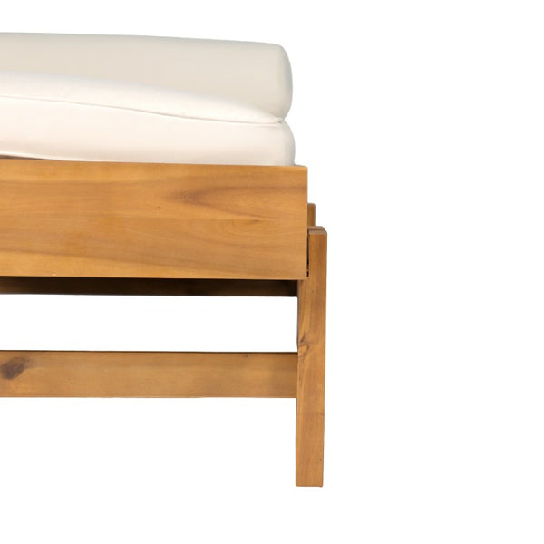 English Elm Teak Finished Solid Acacia Daybed with Washable Cushion for Patio or Living Room N770P444672T