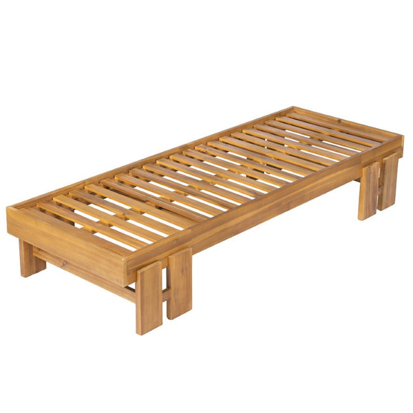 English Elm Teak Finished Solid Acacia Daybed with Washable Cushion for Patio or Living Room N770P444672T