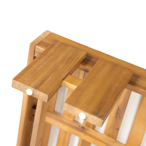 English Elm Teak Finished Solid Acacia Daybed with Washable Cushion for Patio or Living Room N770P444672T