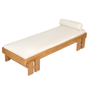 English Elm Teak Finished Solid Acacia Daybed with Washable Cushion for Patio or Living Room N770P444672T
