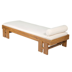 English Elm Teak Finished Solid Acacia Daybed with Washable Cushion for Patio or Living Room N770P444672T