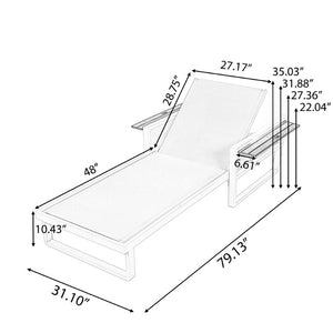 English Elm White Iron Teak Accent Outdoor Chaise Lounge with Cushion Poolside Patio Resort Style Beige 4-Fold with Built-In Headrest N770P452186W_N770P285267B