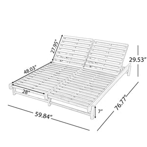 English Elm Light Teak Acacia Wood Two-Person Outdoor Chaise Lounger with Adjustable Slatted Reclining N770P455480L