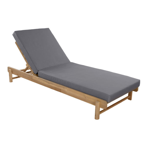 English Elm Light Teak Acacia Wood Outdoor Chaise Lounge with Thick Foam Cushion for Patio N770P455482L_65429.00CUSHDGRY