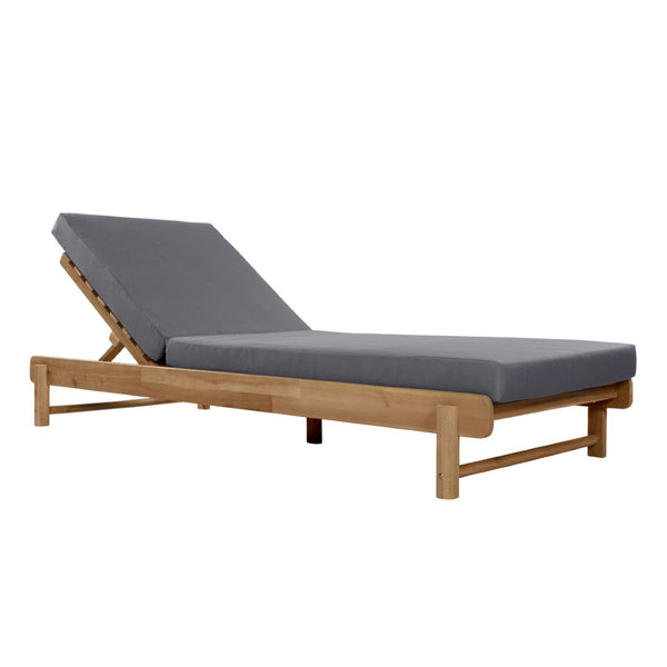 English Elm Light Teak Acacia Wood Outdoor Chaise Lounge with Thick Foam Cushion for Patio N770P455482L_65429.00CUSHDGRY