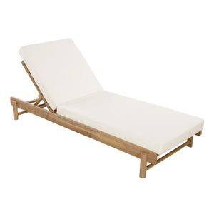 English Elm Light Teak Acacia Wood Outdoor Chaise Lounge with Cushion Adjustable Backrest Patio N770P455482L_65429.00CUSH