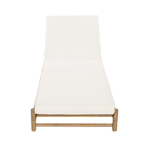 English Elm Light Teak Acacia Wood Outdoor Chaise Lounge with Cushion Adjustable Backrest Patio N770P455482L_65429.00CUSH