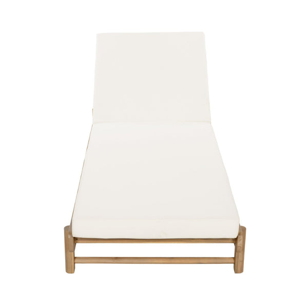 English Elm Light Teak Acacia Wood Outdoor Chaise Lounge with Cushion Adjustable Backrest Patio N770P455482L_65429.00CUSH