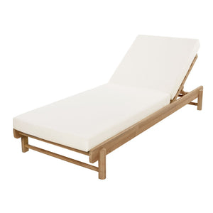 English Elm Light Teak Acacia Wood Outdoor Chaise Lounge with Cushion Adjustable Backrest Patio N770P455482L_65429.00CUSH