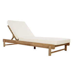 English Elm Light Teak Acacia Wood Outdoor Chaise Lounge with Cushion Adjustable Backrest Patio N770P455482L_65429.00CUSH