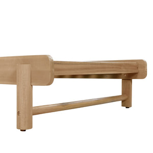 English Elm Light Teak Acacia Wood Outdoor Chaise Lounge with 3-Position Backrest Patio Recliner N770P455482L