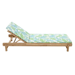 English Elm Light Teak Acacia Wood Outdoor Chaise Lounge with Adjustable Backrest Poolside Leaf Coconut N770P455482L_N770P253018L