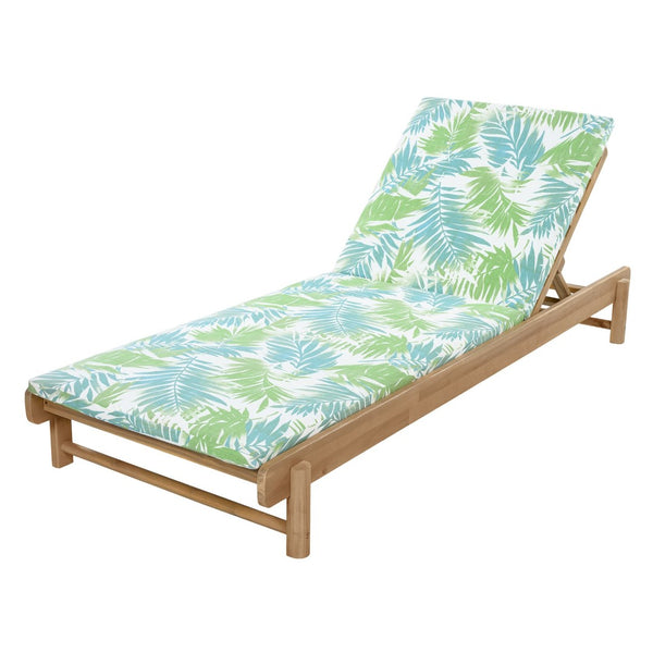 English Elm Light Teak Acacia Wood Outdoor Chaise Lounge with Adjustable Backrest Poolside Leaf Coconut N770P455482L_N770P253018L