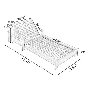 English Elm 1 Acacia Wood Outdoor Chaise Lounge with Teak Finish Cushioned Recliner for Patio N770P471228T_65429.00CUSH
