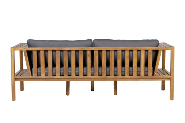 English Elm Teak Acacia Outdoor Daybed Sofa with Hand Woven Rope Panels and Resort Style Cushions N770P471776G