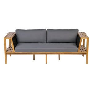 English Elm Teak Acacia Outdoor Daybed Sofa with Hand Woven Rope Panels and Resort Style Cushions N770P471776G