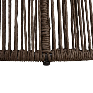 English Elm Conical Rope Weave Accent Table Teak Acacia Top Bohemian Patio or Living Room N770P472282D