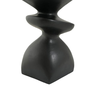 English Elm Black MGO Sculptural Tiered Side Table Organic Curves Indoor Outdoor Accent Piece N770P473002B