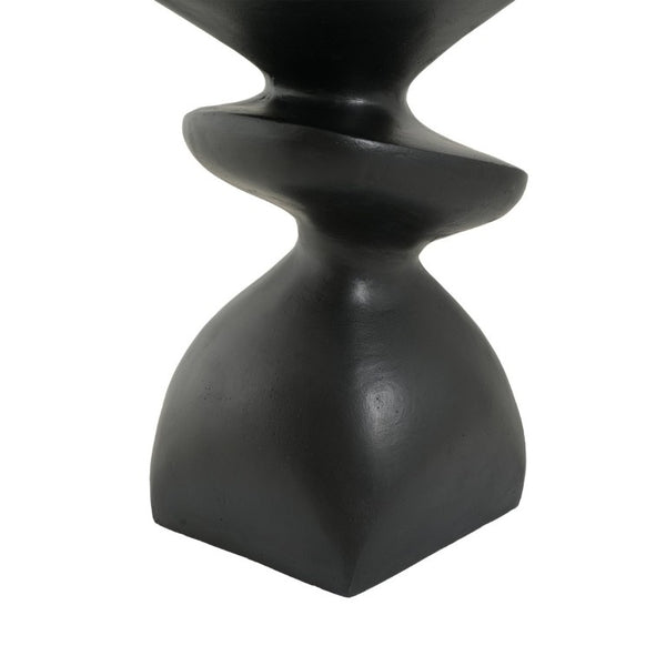 English Elm Black MGO Sculptural Tiered Side Table Organic Curves Indoor Outdoor Accent Piece N770P473002B