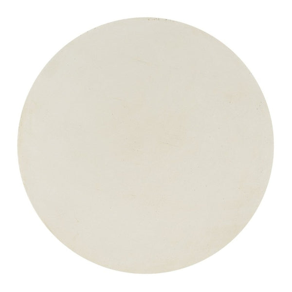 English Elm Grey Faux Stacked Stone MGO Round Accent Table Indoor Outdoor Rustic Pedestal Beige N770P473008B