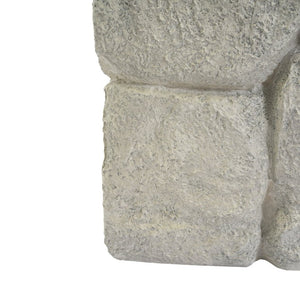 English Elm Grey Faux Stacked Stone MGO Square Accent Table Pre-Assembled Indoor Outdoor Patio Grey N770P473009G