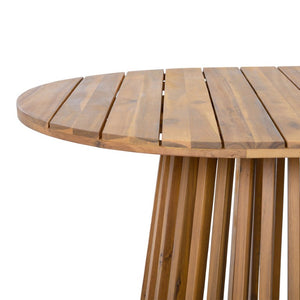 English Elm Light Acacia Hardwood Oval Patio Table with Slatted Base for Outdoor Garden Dining Light Teak Dining Table N770P474593L