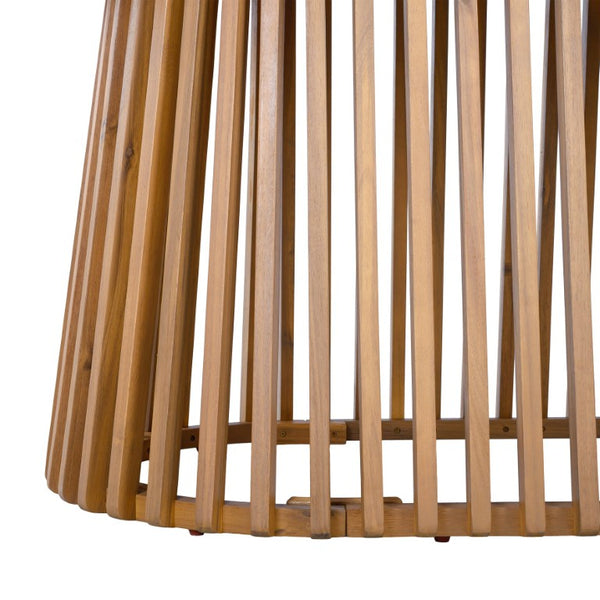 English Elm Light Acacia Hardwood Oval Patio Table with Slatted Base for Outdoor Garden Dining Light Teak Dining Table N770P474593L